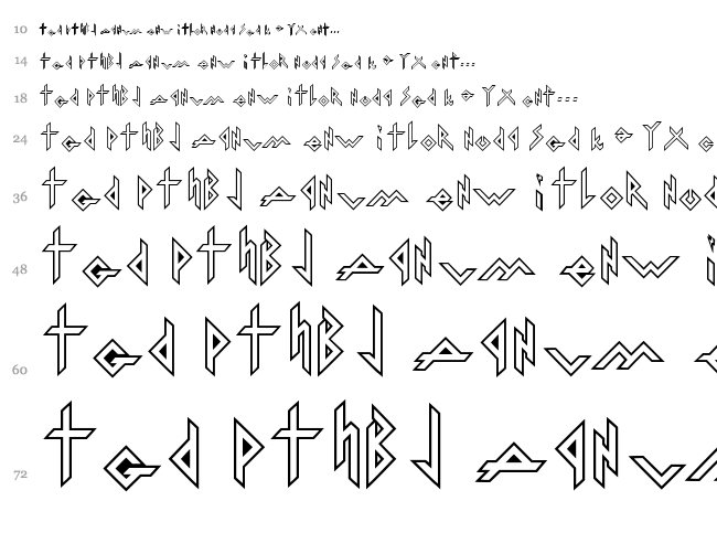 Iron H Metal font waterfall